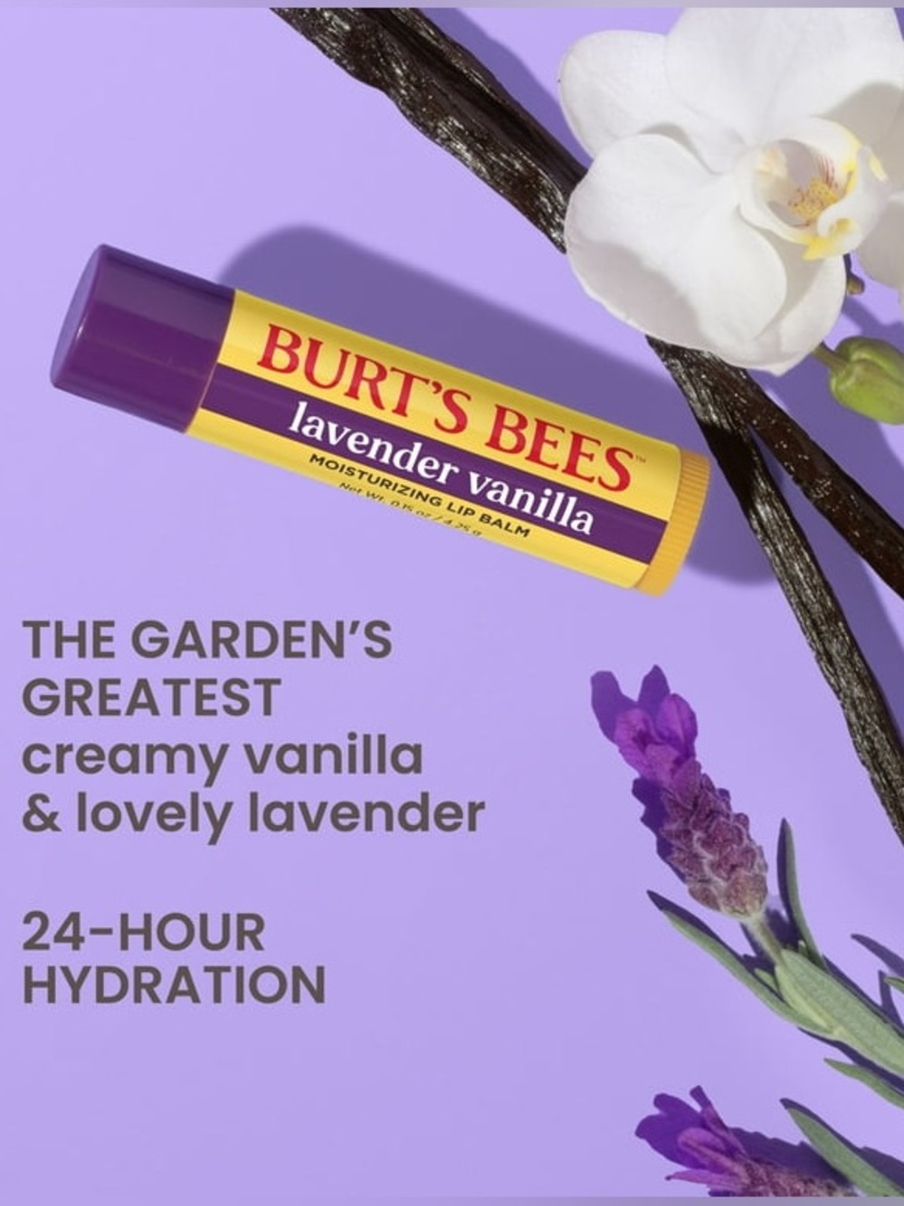 Burt's Bees Moisturizing Lip Balm — Lavender Vanilla - Picture 8 of 12